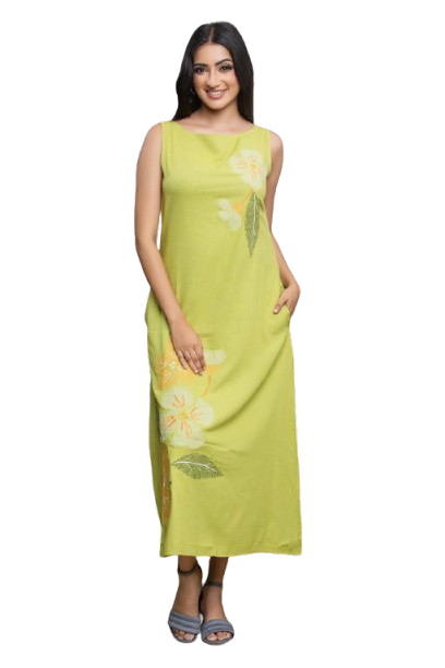 Linen Embroidery Dress